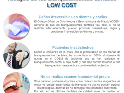 riesgo blanqueamiento low cost Riesgos de los blanqueamientos dentales LOW COST