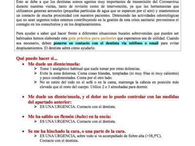 Guia Pacientes Problemas Bucales Covid19 CAST Guía práctica pacientes PROBLEMAS BUCALES Covid19